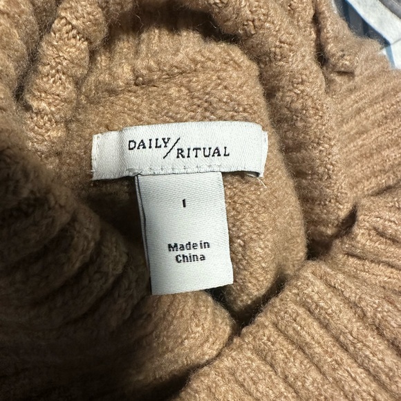 Daily Ritual Women's Camel Turtle Neck Sweater - Picture 4 of 4